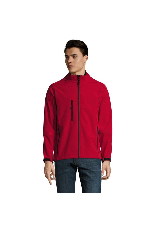SOL'S - Kurtka Męska Relax Soft Shell. Kolor: czerwony. Sport: turystyka piesza