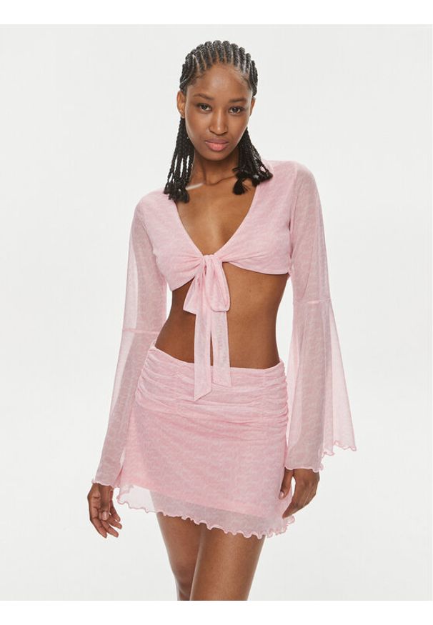 Juicy Couture Bluzka JCWCT23326 Różowy Slim Fit. Kolor: różowy. Materiał: syntetyk