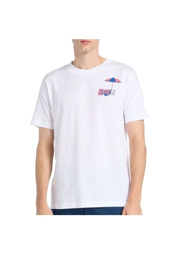 Koszulka męska New Balance MT61T2QHWT - biała. Kolor: biały. Materiał: bawełna. Długość rękawa: krótki rękaw. Długość: krótkie