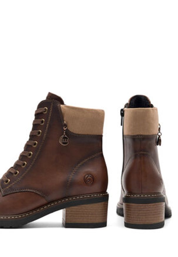 Remonte Trzewiki D1A70-22 Brązowy. Kolor: brązowy. Materiał: skóra