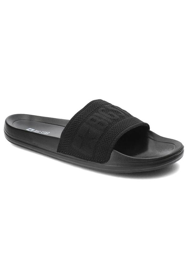 Big-Star - Czarne Klapki Big Star Wodoodporne Buty Damskie. Okazja: na spacer, na plażę, na co dzień. Kolor: czarny. Materiał: dziergany, materiał. Wzór: jednolity, aplikacja. Sezon: lato. Styl: casual, klasyczny