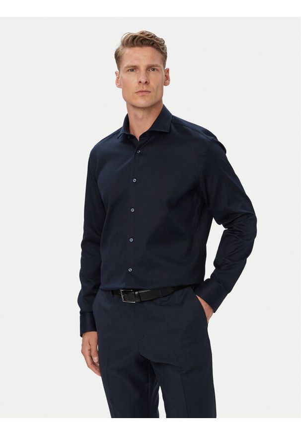 BOSS Koszula H-Joe 50567023 Granatowy Regular Fit. Kolor: niebieski. Materiał: bawełna