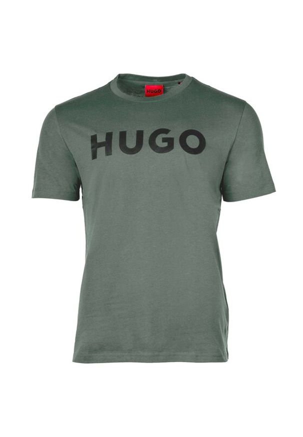 Hugo - HUGO T-Shirt Dulivio 50467556 Zielony Regular Fit. Kolor: zielony. Materiał: bawełna