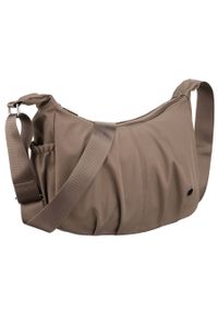 Ciemnobeżowa torebka damska z poliestru zamykana suwakiem Peterson PTN CTY-27. Kolor: beżowy #1