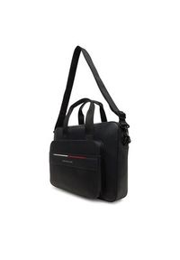 TOMMY HILFIGER - Tommy Hilfiger Torba na laptopa Th Foundation Computer Bag AM0AM13198 Czarny. Kolor: czarny. Materiał: skóra #5