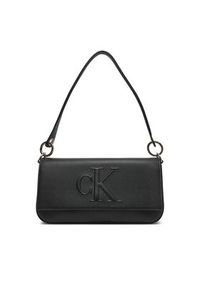 Calvin Klein Jeans Torebka Sculpted Flap Shoulder Pouch LV04K3148G Czarny. Kolor: czarny. Materiał: skórzane #5