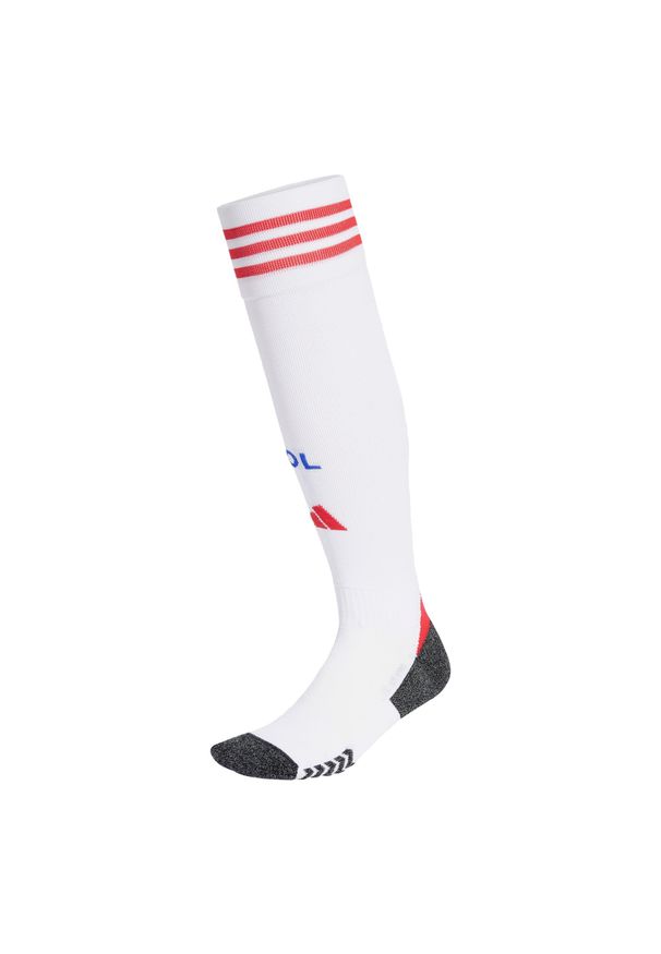 Adidas - Getry Olympique Lyonnais 25/26 Home. Kolor: biały. Sport: piłka nożna
