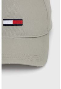 Tommy Jeans czapka kolor szary z aplikacją. Kolor: szary. Materiał: bawełna. Wzór: aplikacja #3