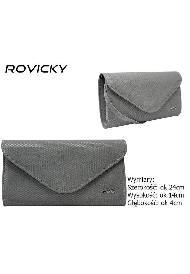 ROVICKY - Kopertówka szara Rovicky W35 EXTRA. Kolor: szary. Materiał: skórzane. Styl: wizytowy