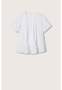 mango - Mango t-shirt bawełniany Swing kolor biały. Kolor: biały. Materiał: bawełna. Długość rękawa: krótki rękaw. Długość: krótkie #2