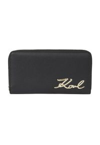 Karl Lagerfeld - KARL LAGERFELD Czarny portfel K/signature. Kolor: czarny. Materiał: skóra #4
