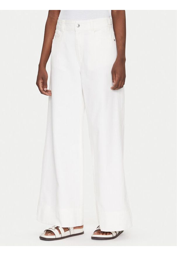 BOSS Jeansy Talashea 50537020 Écru Wide Leg. Kolor: kremowy