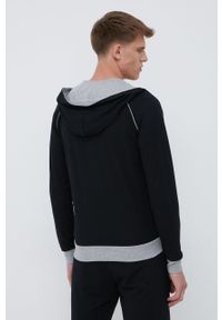 BOSS bluza 50469540 męska kolor czarny z kapturem gładka. Typ kołnierza: kaptur. Kolor: czarny. Długość rękawa: raglanowy rękaw. Wzór: gładki #2