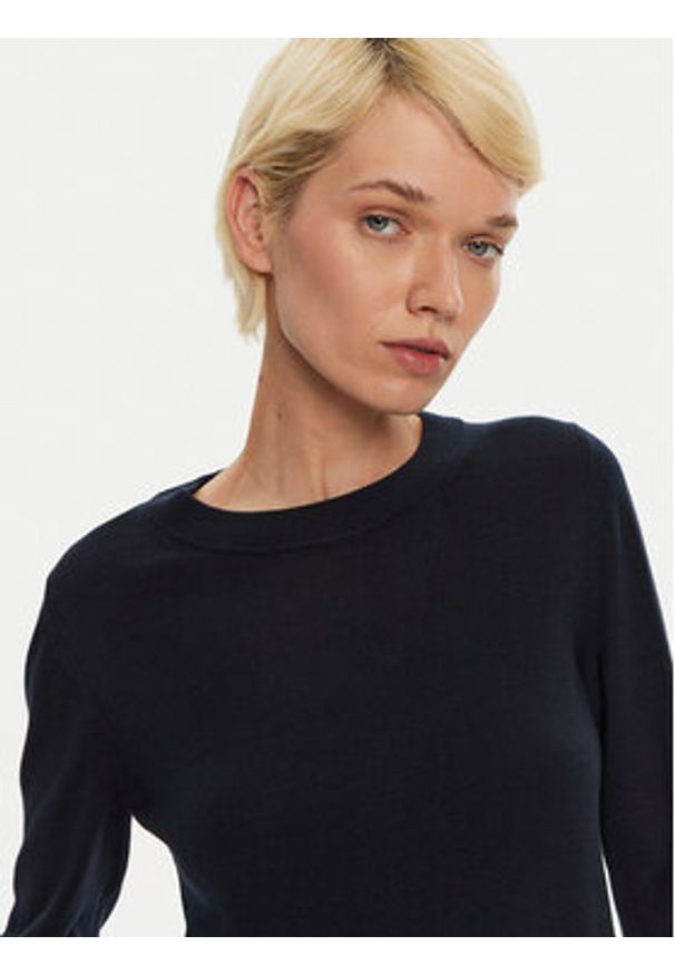 BOSS - Boss Sweter Feganasi 50492551 Granatowy Regular Fit. Kolor: niebieski. Materiał: wełna