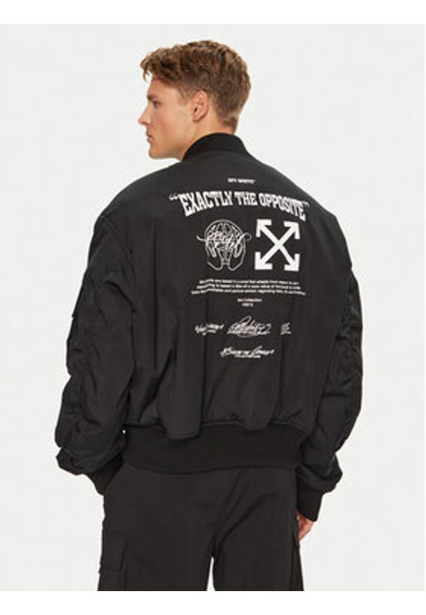OFF-WHITE - Off-White Kurtka bomber OMEH049S23FAB0011001 Czarny Regular Fit. Kolor: czarny. Materiał: syntetyk