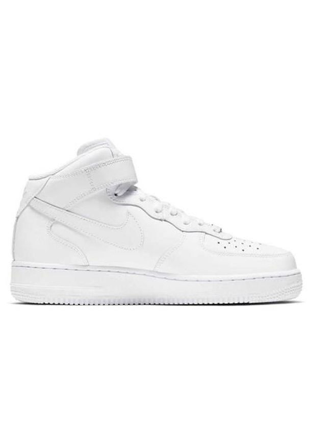 Buty do chodzenia damskie Nike Air Force. Zapięcie: rzepy. Kolor: biały. Materiał: skóra, tkanina. Szerokość cholewki: normalna. Model: Nike Air Force. Sport: turystyka piesza