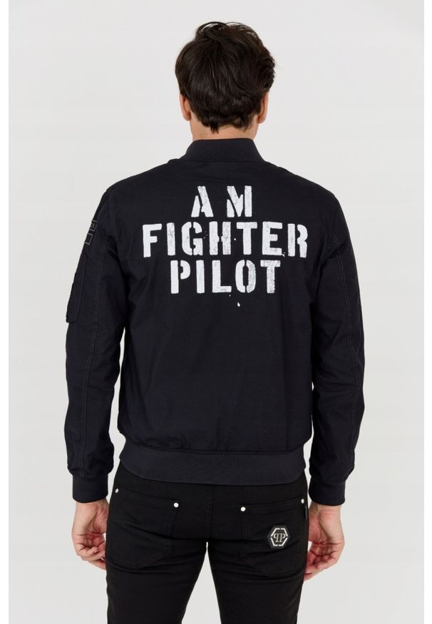 Aeronautica Militare - AERONAUTICA MILITARE Męska czarna bomberka, Rozmiar 54. Kolor: czarny