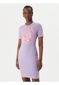 Versace Jeans Couture Sukienka codzienna 80HAOE01 CJ02E Fioletowy Slim Fit. Okazja: na co dzień. Kolor: fioletowy. Materiał: bawełna. Typ sukienki: proste. Styl: casual #1