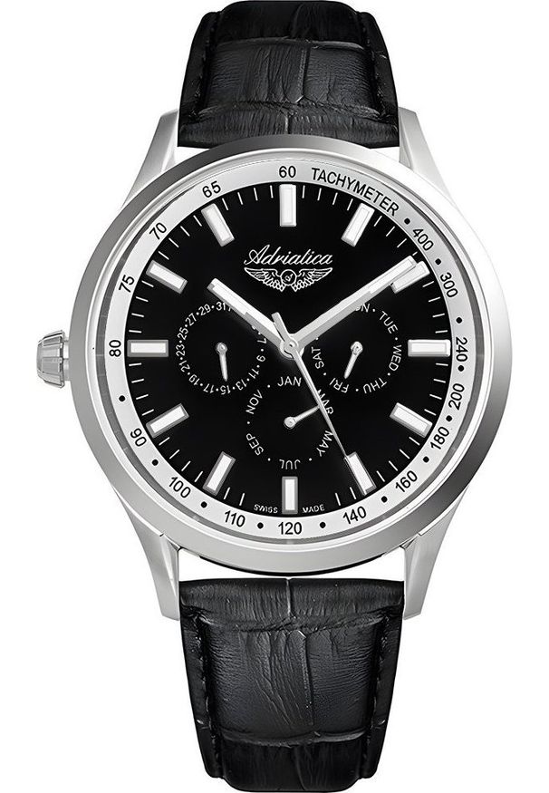 Zegarek Adriatica Zegarek męski Adriatica A8252.5214QF1 czarny. Kolor: czarny