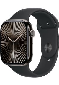 APPLE - Apple Watch Series 10 GPS + Cellular 46mm z tytanu w kolorze łupka z paskiem sportowym w kolorze czarnym - S/M - Gwarancja bezpieczeństwa. Proste raty. Kolor: czarny. Styl: sportowy