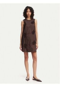 Marella Sukienka codzienna Barca 2613221302 Brązowy Regular Fit. Okazja: na co dzień. Kolor: brązowy. Materiał: bawełna. Typ sukienki: proste. Styl: casual #3