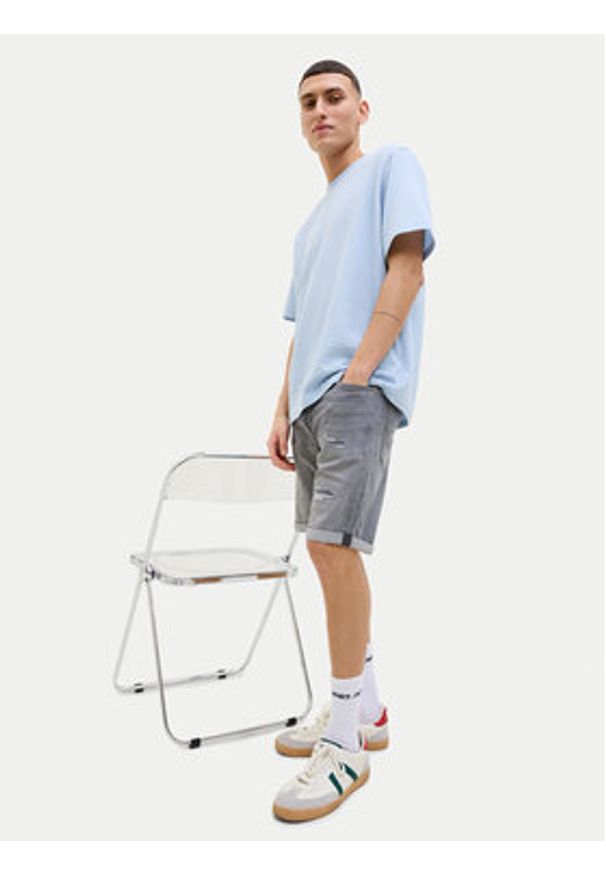 Jack & Jones Szorty jeansowe Rick 12269503 Szary Regular Fit. Kolor: szary. Materiał: bawełna