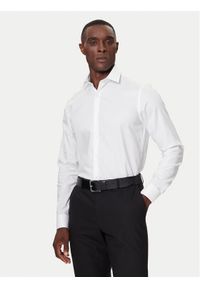 Guess Koszula LV019EU006 Biały Slim Fit. Kolor: biały. Materiał: bawełna