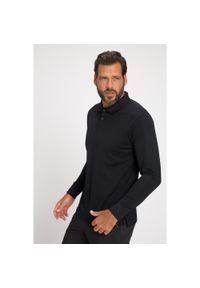JAY-PI - Męska Koszulka polo golf długi rękaw QuickDry. Typ kołnierza: polo, golf. Kolekcja: plus size. Kolor: czarny. Materiał: poliester, materiał. Długość rękawa: długi rękaw. Długość: długie. Styl: sportowy