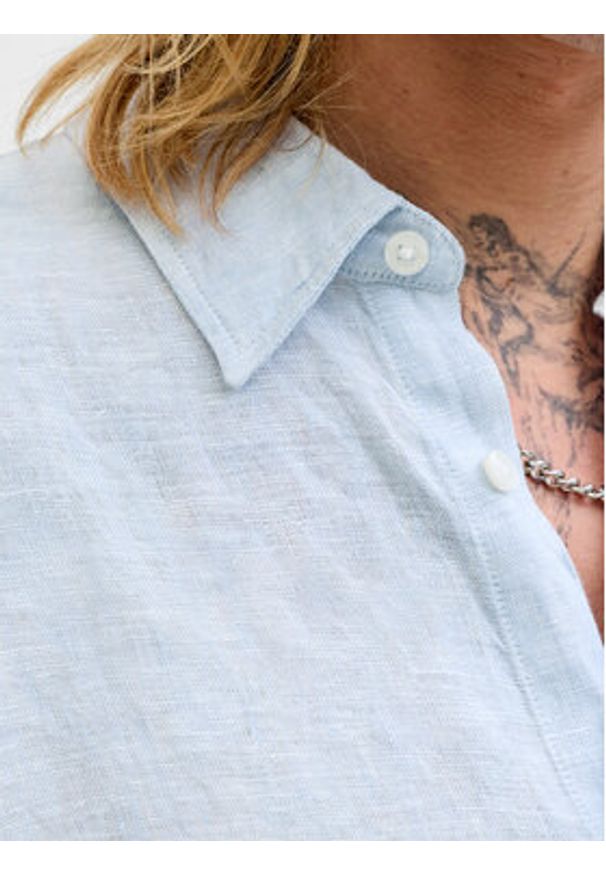 Jack & Jones Koszula Lawrence 12293563 Niebieski jasny Regular Fit. Kolor: niebieski. Materiał: len