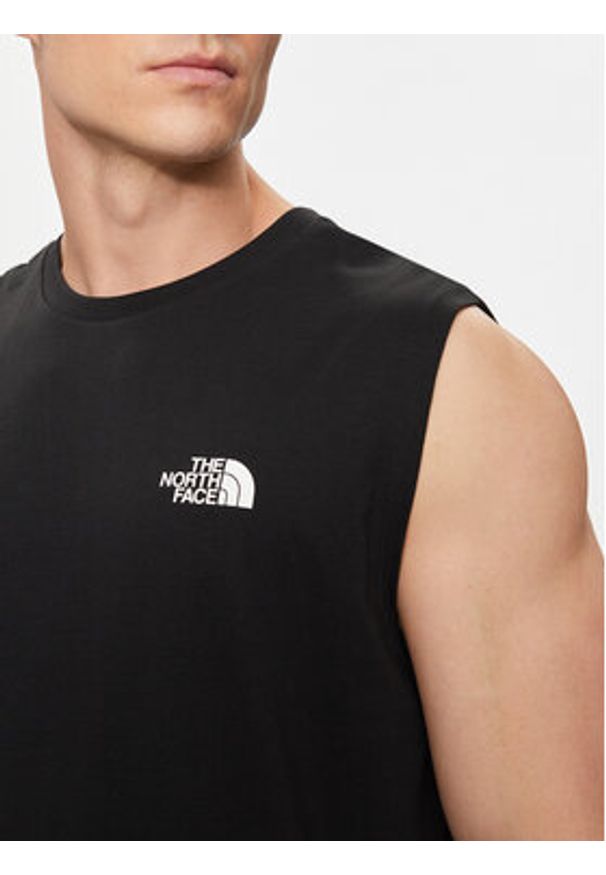 The North Face Tank top Simple Dome NF0A87R3 Czarny Regular Fit. Kolor: czarny. Materiał: bawełna, syntetyk