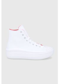 Converse Trampki damskie kolor biały. Nosek buta: okrągły. Zapięcie: sznurówki. Kolor: biały. Materiał: guma. Obcas: na platformie #1