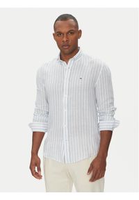 TOMMY HILFIGER - Tommy Hilfiger Koszula Essential MW0MW38581 Niebieski Regular Fit. Kolor: niebieski. Materiał: len