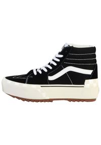 Trampki Vans cu platforma Sk8-Hi Stacked, Kobiety. Wysokość cholewki: za kostkę. Zapięcie: sznurówki. Kolor: czarny. Materiał: materiał, syntetyk. Szerokość cholewki: normalna. Obcas: na platformie. Model: Vans SK8. Sport: turystyka piesza
