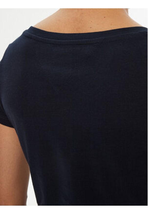 Tommy Jeans T-Shirt DW0DW20458 Granatowy Slim Fit. Kolor: niebieski. Materiał: bawełna