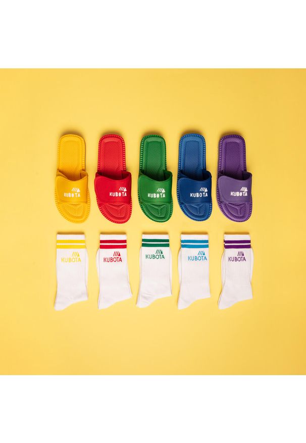 Skarpety sportowe Kubota Sport Rainbow 5-pak. Kolor: biały. Materiał: poliamid, bawełna, elastan