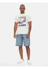 Napapijri T-Shirt S-Valdor NP0A4IE6 Écru Regular Fit. Materiał: bawełna #3