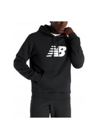 New Balance - BLUZA męska NEW BALANCE ciepła czarna z kapturem kangurka. Typ kołnierza: kaptur. Kolor: czarny. Sport: bieganie #1