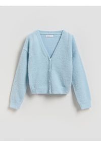 Reserved - Dzianinowy kardigan - jasnoniebieski. Kolor: niebieski. Materiał: dzianina #1
