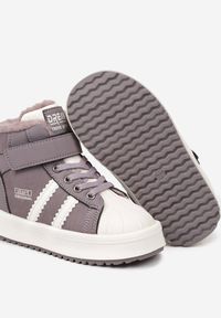 Born2be - Fioletowe Botki w Stylu Sneakersów z Futrzaną Wyściółką Parlemi. Okazja: na uczelnię, na co dzień. Zapięcie: rzepy. Kolor: fioletowy. Materiał: futro. Styl: klasyczny, sportowy, casual, elegancki #3
