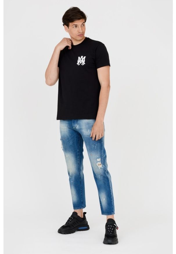 Amiri - AMIRI T-shirt męski czarny z logo na plecach, Rozmiar XXL. Kolor: czarny