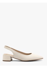 Ryłko - Kremowe czółenka slingback bez pięty ELIZABETH. Okazja: na co dzień. Zapięcie: bez zapięcia. Kolor: kremowy. Materiał: skóra. Obcas: na obcasie. Styl: casual, elegancki, street. Wysokość obcasa: niski