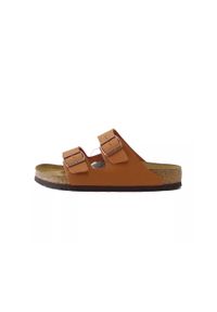 Klapki damskie Birkenstock Arizona BS. Zapięcie: bez zapięcia. Kolor: brązowy. Materiał: syntetyk, materiał. Sezon: lato. Sport: turystyka piesza