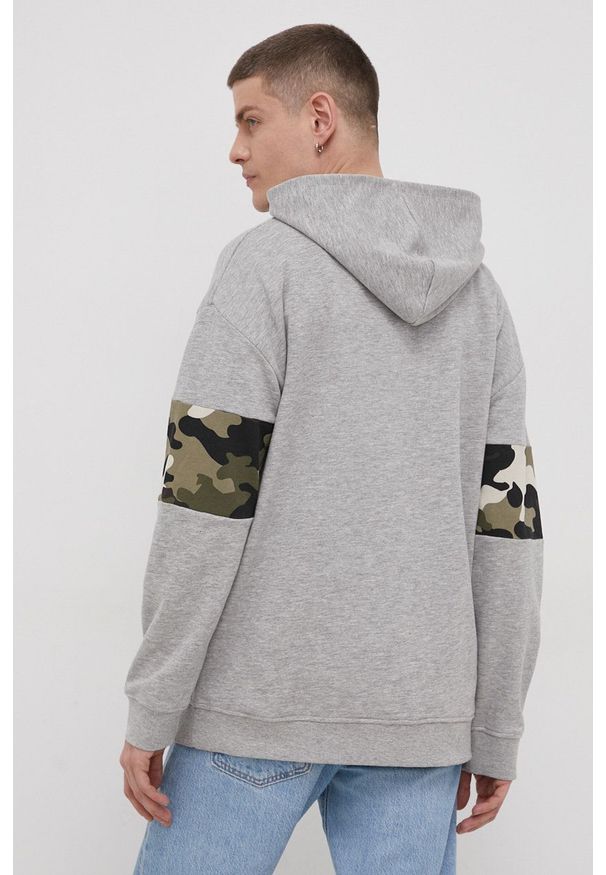 Only & Sons Bluza męska kolor szary z kapturem melanżowa. Typ kołnierza: kaptur. Kolor: szary. Materiał: bawełna, dzianina. Wzór: melanż