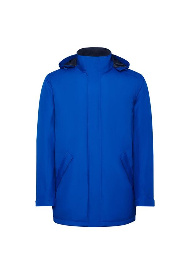 ROLY - Męska Ocieplana Parka America. Kolor: niebieski. Materiał: puch. Sport: turystyka piesza