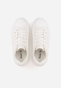 Born2be - Białe Klasyczne Trampki na Grubej Podeszwie Araenes. Kolor: biały. Materiał: jeans. Szerokość cholewki: normalna. Wzór: gładki. Styl: klasyczny #6