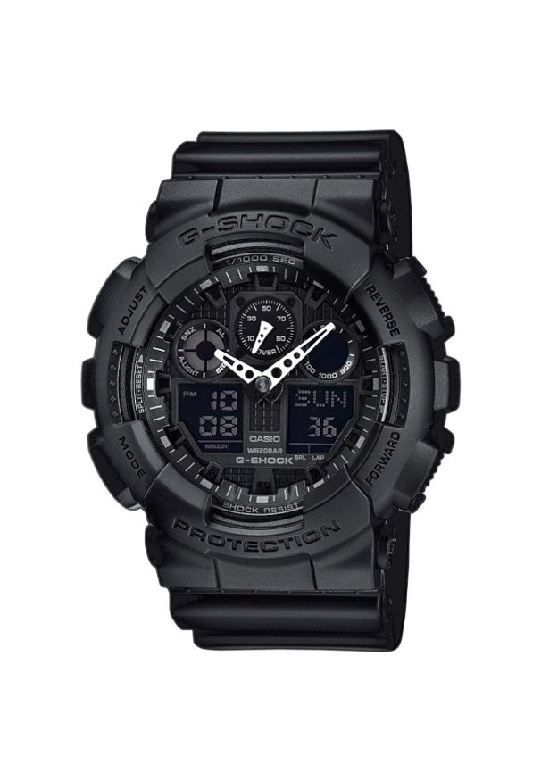 G-Shock - Zegarek Męski G-SHOCK ORIGINAL GA-100-1A1ER. Rodzaj zegarka: cyfrowe. Materiał: tworzywo sztuczne. Styl: sportowy