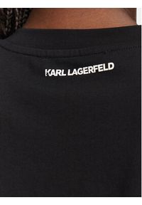 Karl Lagerfeld - KARL LAGERFELD T-Shirt B3W17065 Czarny Regular Fit. Typ kołnierza: dekolt w karo. Kolor: czarny. Materiał: bawełna #3