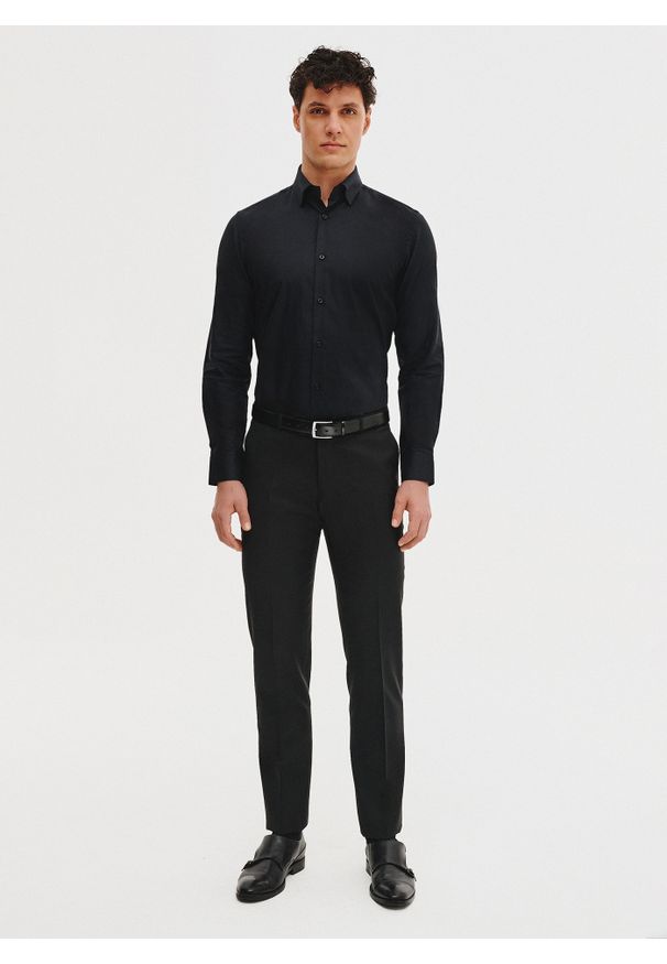 Pako Lorente - PAKO LORENTE – Czarna koszula bawełniana. Kolor: czarny. Materiał: bawełna. Długość rękawa: długi rękaw. Długość: długie. Sezon: wiosna, lato