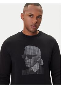 Karl Lagerfeld - KARL LAGERFELD Bluza 705031 554906 Czarny Regular Fit. Typ kołnierza: dekolt w karo. Kolor: czarny. Materiał: bawełna #3
