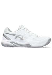Damskie buty do tenisa Asics Gel-Dedicate 8 Clay. Zapięcie: sznurówki. Kolor: szary, biały, wielokolorowy. Materiał: materiał, syntetyk. Szerokość cholewki: normalna. Sport: tenis #1